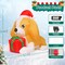 GOOSH 5 FT Long Christmas Inflatables Dog Cute Puppy with a Present Box with Built-in LEDs